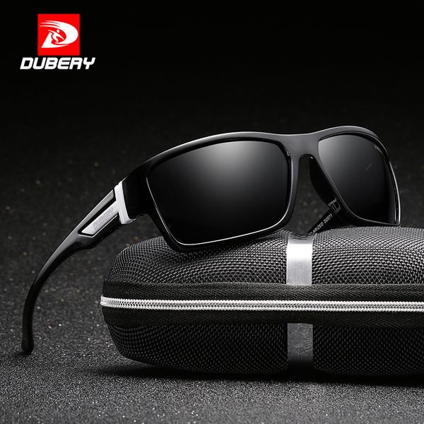 

dubery men polarized sunglasses aviation sport sun glasses for men fishing driving 2017 brand designer zipper box 2071 y200415, White;black