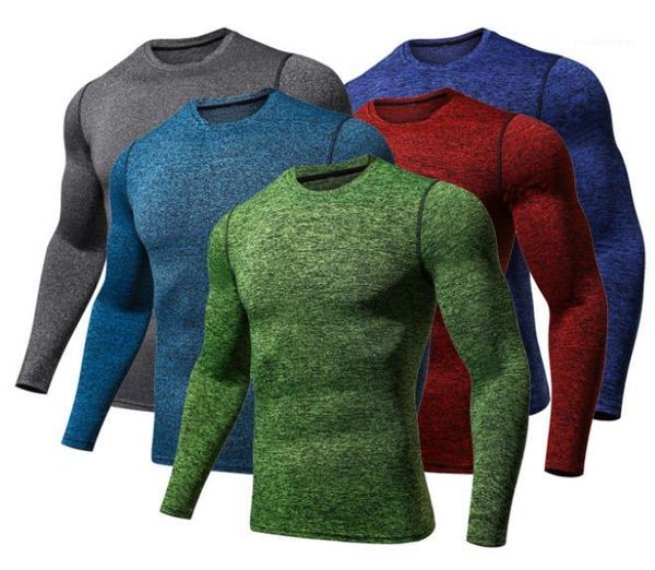 

slim fit quick dry fitness mens compression tshirts spring autumn new