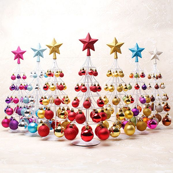 

new christmas tree ornaments miniature christmas ball tower tree star decor for the new year 2018 navidad natal
