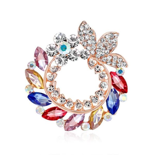 

pins, brooches flyunhan high-end environmental protection alloy flower brooch rhinestone scarves buckle dual-use clothing accessories, Gray