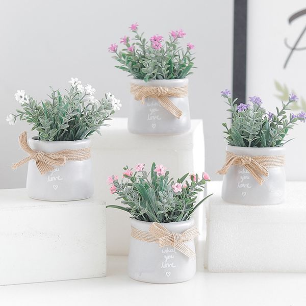 

#20 1pc living room tablefake flower plant set with potted artificial flowers ins wind wedding decoration