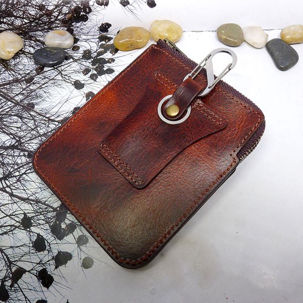 

многофункциональный натуральная кожа ключ автомобиль молния мешок ключ пакет водительское удостоверение чехол id карты держатель ремень сумк