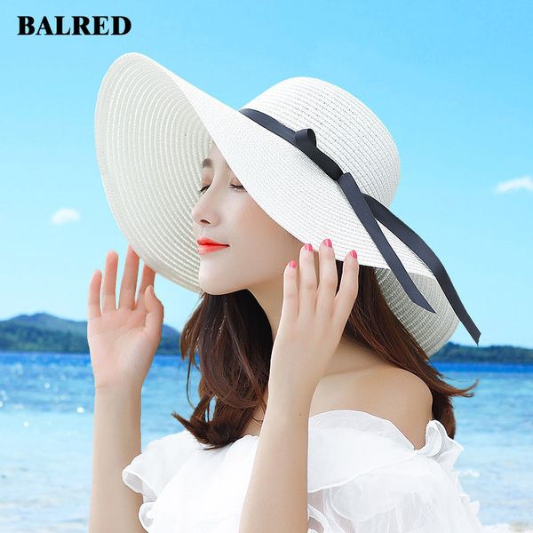 

women summer hat simple foldable wide brim floppy uv protect travel cap 2019 female straw hats casquette homme girls gorra, Blue;gray