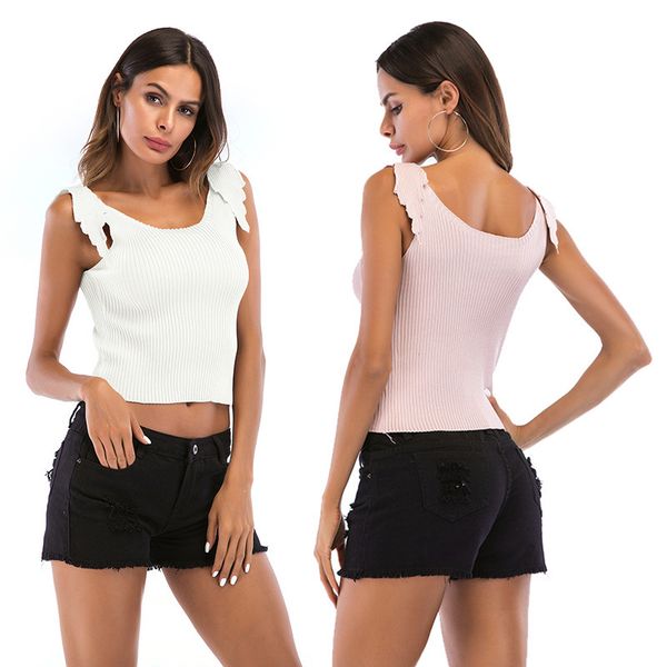 

женщин дизайнер off-плечи приталенный сексуальный свободного кроя вязаный жилет база, White