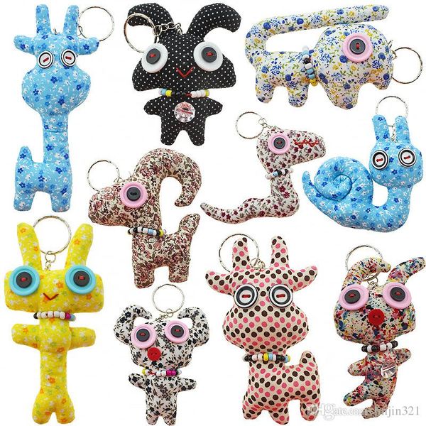 

korean fashion cotton doll cute stuffed animals pendant 10-14cm handmade cartoon plush keychains plush pendant kids toys dhl