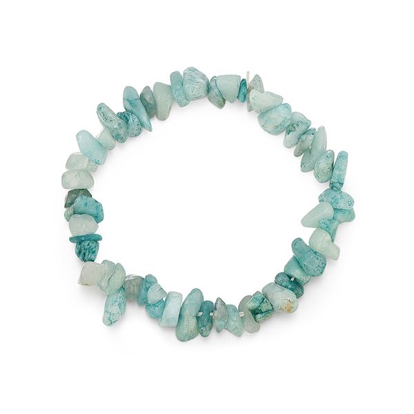 

2019 new year christmas bracelets gifts for women men irregular blue spar beaded bracelets elastic rope strand jewelry, Black