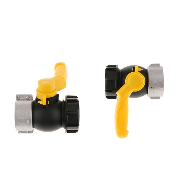 

2pcs ibc tote tank drain adapter garden hose fitting ball value 75mm to 2
