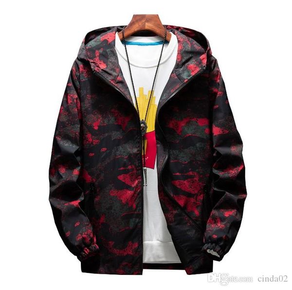 

mens casual camouflage hoodie куртка осень печать с капюшоном толстовка тонкого пальто куртки мужского streetwear chaqueta hombre, Black