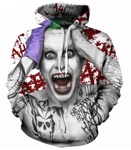 

new fashion couples men women suicide squad joker 3d print hoodies sweater sweatshirt jacket pullover s-5xl t77, Black