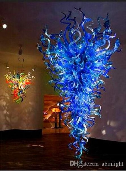 

pretty blue ce/ul certificate energy-saving blown murano glass art deco crystal led chandelier for livingroom decoration