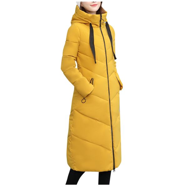 

winter elegant women down jacket winter outwear coats women warm long coat collar hooded jacket slim2019#4, Black