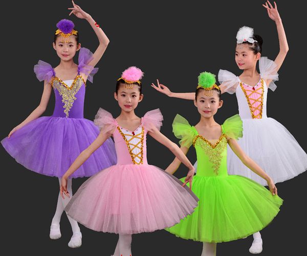 

romantic ballet children's swan lake ballet costume ballerina dress kids long feminino tutu skirt dance dress for girls, Black;red