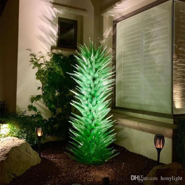 

modern murano blown glass sculpture garden art decoration green glass art floor lamp flower trees sculpture