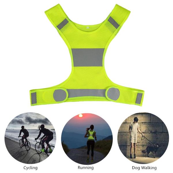 

outdoor reflective vest compact and portable carry convenient adjustable high visibility vest for cycling sports, Gray;blue