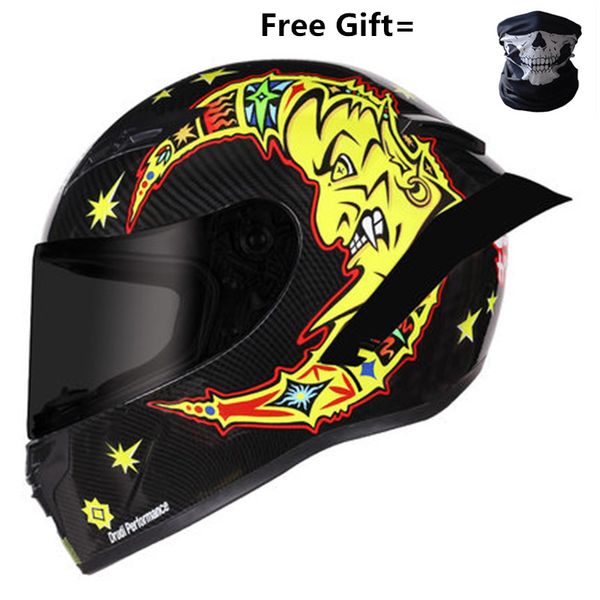 

full face carbon fiber motorcycle helmet professional racing helmet dot rainbow visor motocross off road touring s to xxl