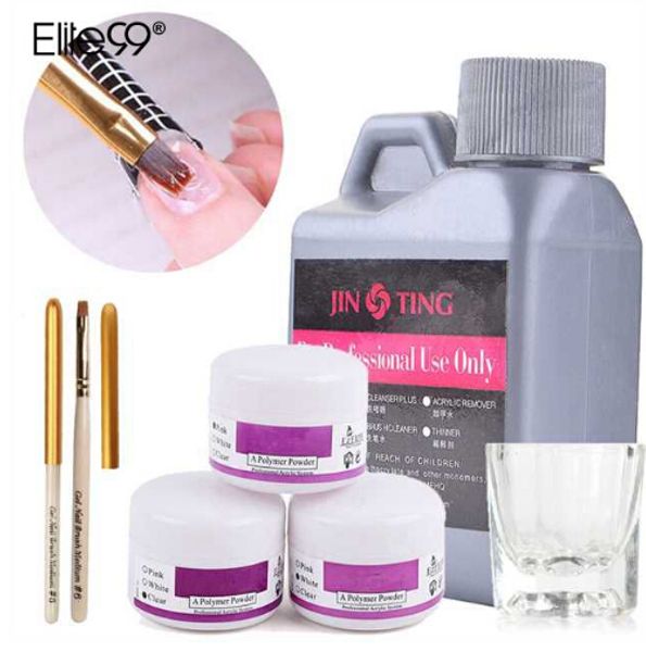 

elite99 6 pcs/set acrylic liquid&powder crystal nail polymer nail art tips builder pen crystal cup tools acrylic powder the whole sets