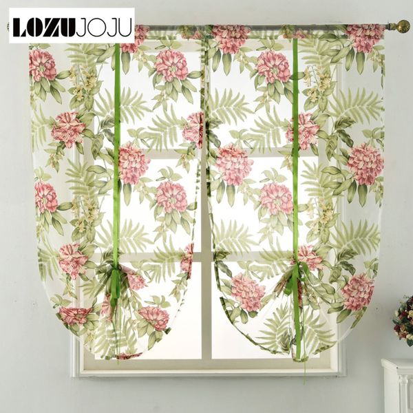 

lozujoju bedroom treatment door kitchen curtain room organza living rod decoration green tulle short pocket fabric home window