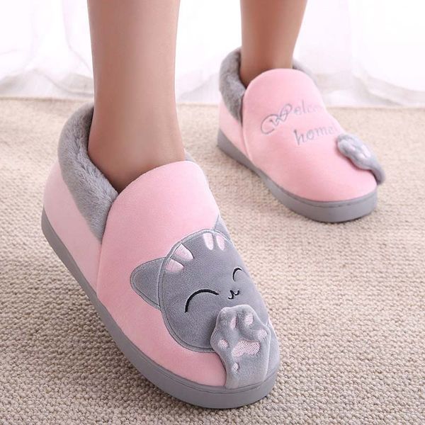 

warm winter shoes for women couple shoes stuffed animal for women soft slippers interiors comfortable, Black