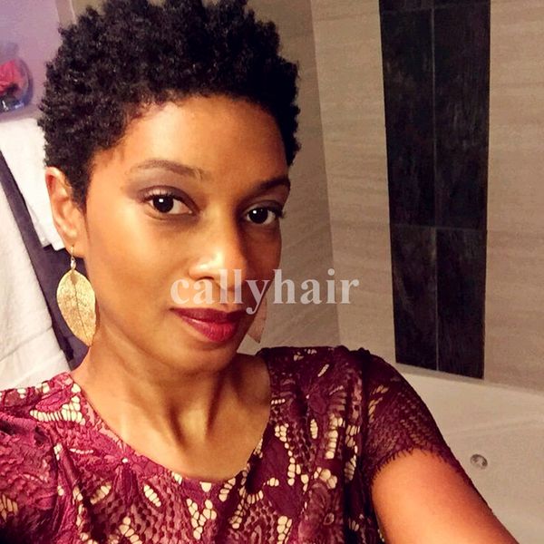 Brazilian Virgin Hair Perucas Femininas Sleek Afro Boy Cut Short