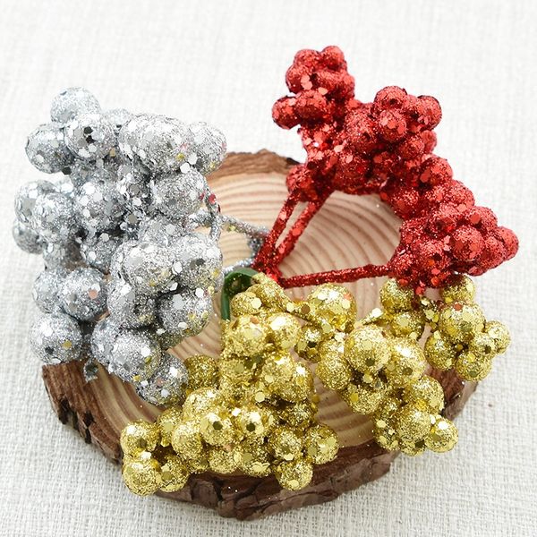 

10pcs/set christmas tree decoration glitter simulation berry wreath decoration holiday christmas decorations for home diy access