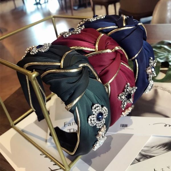 

latest fashion vintage wide headband for women lady cross knotted hairband bohemian vintage hairband hair accessories headwear jewelry gifts, Silver