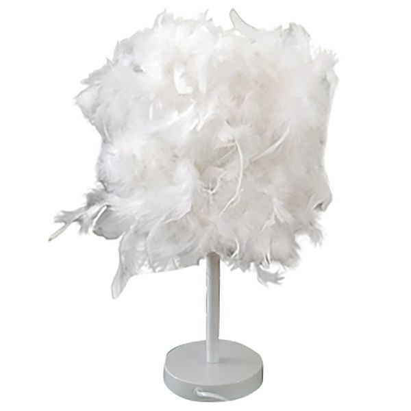 

new-creative feather lamp e27 table lamp for baby kids children bedroom droplight lighting decor eu plug pet supplies