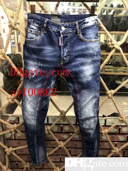

Men fa hion jean lim fit ripped jean men hi treet men di tre ed denim jogger knee hole wa hed de troyed 6 tyle color biker jean