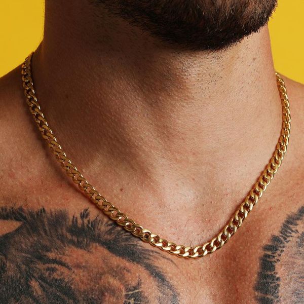 

2020 new fashion rock chain necklace men 4mm stainless steel long necklace for men women chain jewelry, Silver