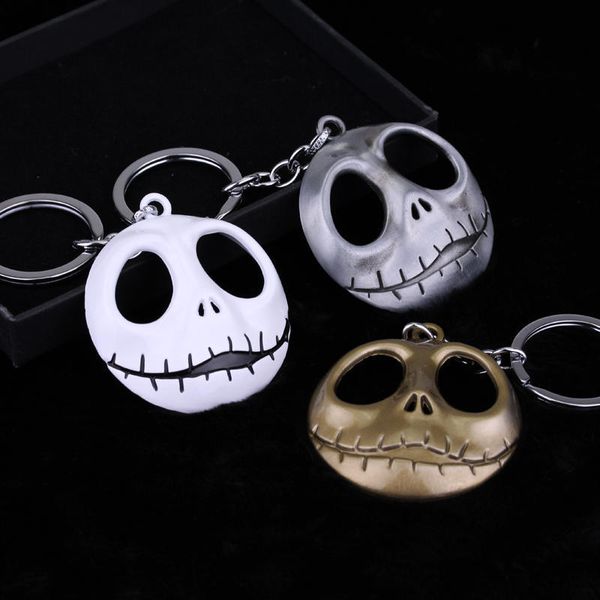 

cartoon skull key chain keyring fashion halloween devil skull head keychain gold silver metal key ring christmas gifts pendant dbc vt1049