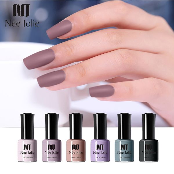 

nee jolie 8ml matting nail polish new bottle black purple colors nail art varnish for art design 12 colors availabe