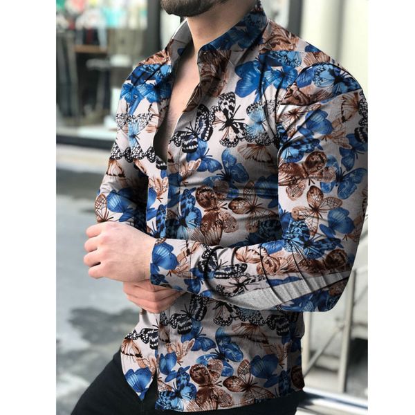 

mens ethnic long sleeve beach hawaiian shirt tropical summer printing hawaiian button down shirts plus size trendy dress shirts, White;black