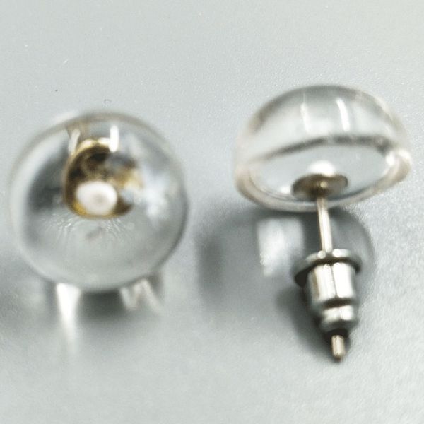 

women fashion jewelry 12mm wlhite crystal round beads stud earrings c5221, Golden;silver