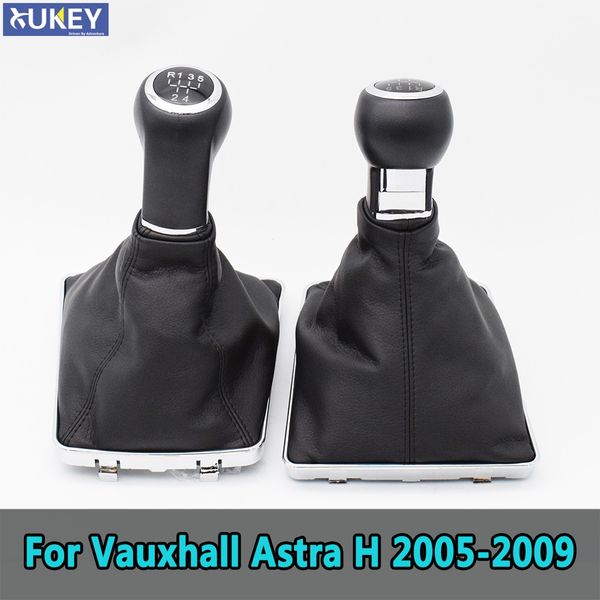 

5/6 speed car gear shift knob with leather boot cover for /vauxhall astra h zafira b 2005 2006 2007 2008 2009