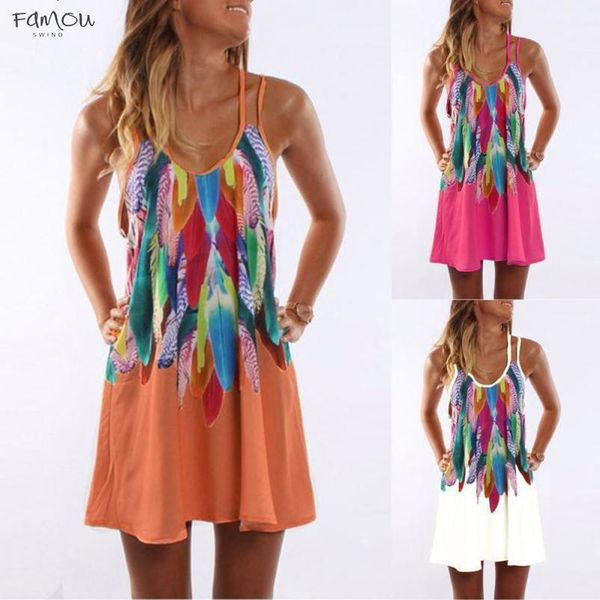 

us warehouse dress new girl summer boho casual printed maxi party sundress cocktail beach dress women ap24, Black;gray