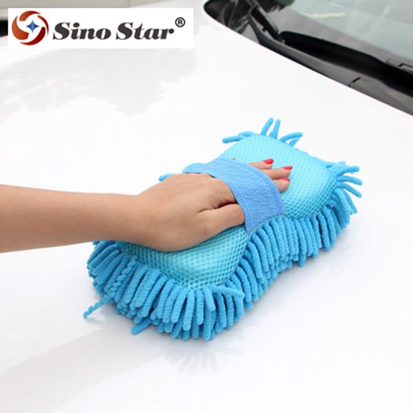 

ss-wt8 sino star chenille scouring pads cleaning soft sponge car wash brush