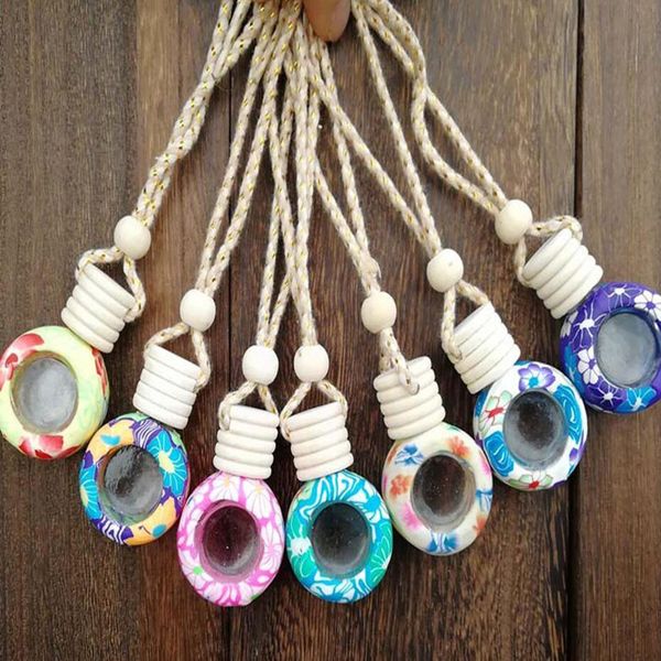 

flower printed glass cup perfume partial shipments bottle portable ethnic style home car aromatherapy bottles 8ml wy458q