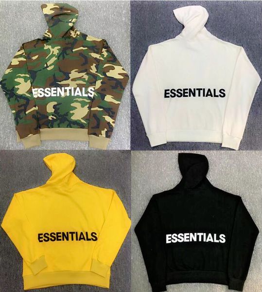 

fear of god camo hoodie men women cotton sweatshirts back est letters fog essentials oversize camouflage hoodies fast shipping, Black