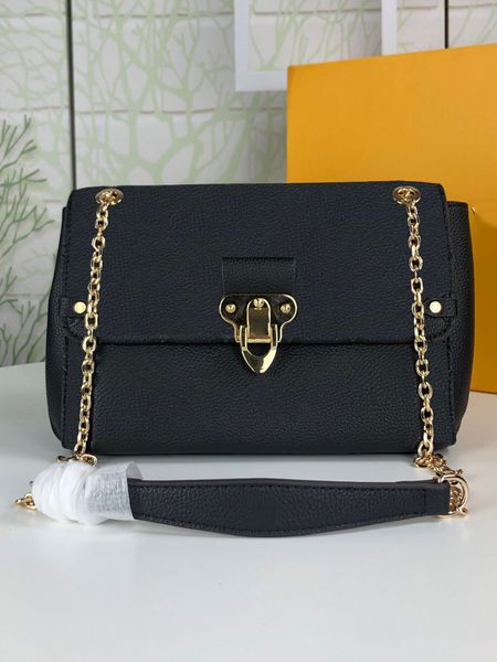 

genuine leather v flower women handbag purse crossbody chain shoulder bags tote clutth handbags 3 color choice