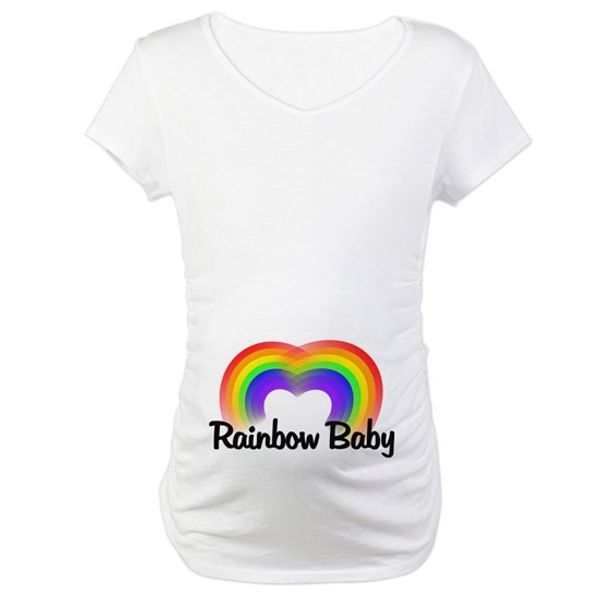 

selling rainbow babg five-color colorful pregnant women's t-shirt rainbow printed maternity clothes, Blue