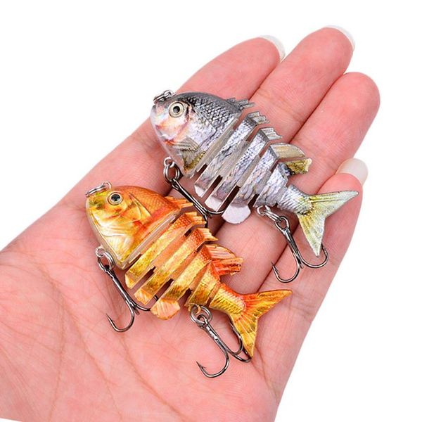 

1pc multi jointed wobbler fishing lure 5.5cm 5g swimbait hard artificial bait pike bass fishing lures crankbait random color iqflu