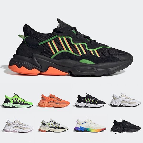 

2020 pride 3m reflective xeno ozweego for men women casual shoes neon green solar yellow halloween tones core black trainer sports sneakers