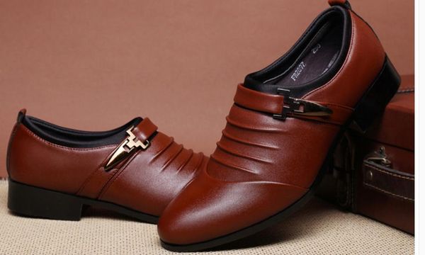 

men's shoes in spring and autumn low heel pointed end @2103, Black