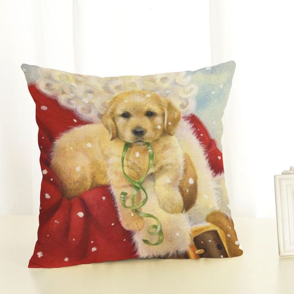 Christmas Cushion Cover Print Pillow Christmas Gifts Pillow Cover Bedroom Cushion Cute Dog Cat Balls Sofa Decor Xmas Decoration Sale Xmas Decorations