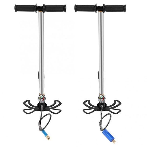 

pool accessories high pressure oxygen cylinder air pump inflator with pressure gauge silver waterproof diving accessory