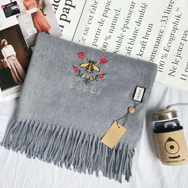 

2019 brand new design womans brand scarf gold thread classic design womans scarves for gift no box 180x70 ing, Blue;gray