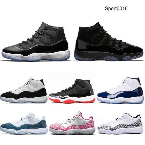 

11 navy pink snakeskin 11s concord 45 men basketball shoes bred space jam cap and gown mens trainer sports sneakers wholesale, Black
