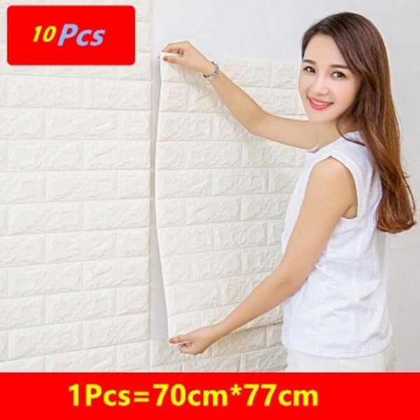 

10 шт pe пены 3d обои diy стены стикеры стены декор рельефный кирпич камень обои детская спальня гостиная дом poster
