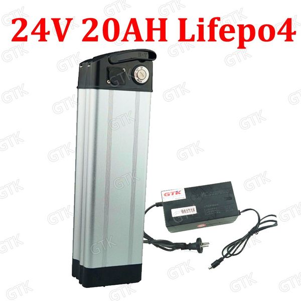 

Батарея GTK 24V 20AH Lifepo4 24V Silver Fish аккумуляторная bateria + BMS для 24V 250W 400W велосипедный скут