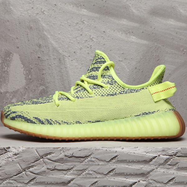 

kanye west v2 men desinger running shoes 2019 women trainers zebra static black bred cream white sesame outdoor sports sneakers us5-12