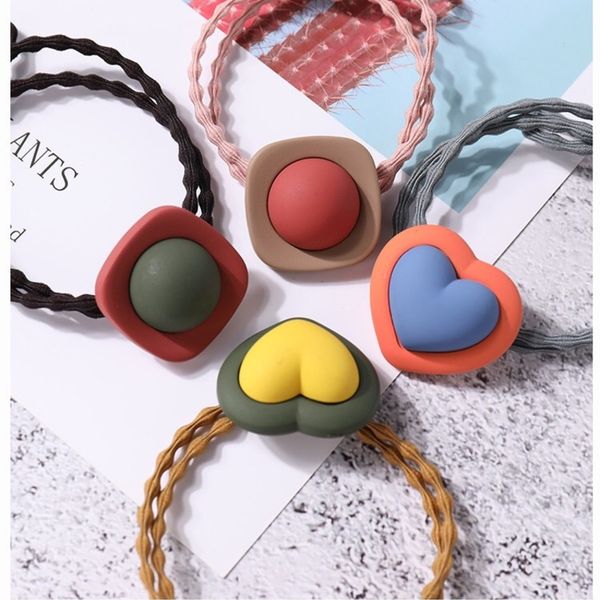 

4pcs, grinding texture, loving hair ring rope, simple high elasticity hair ring rope, diameter about 5.5cm, Slivery;white